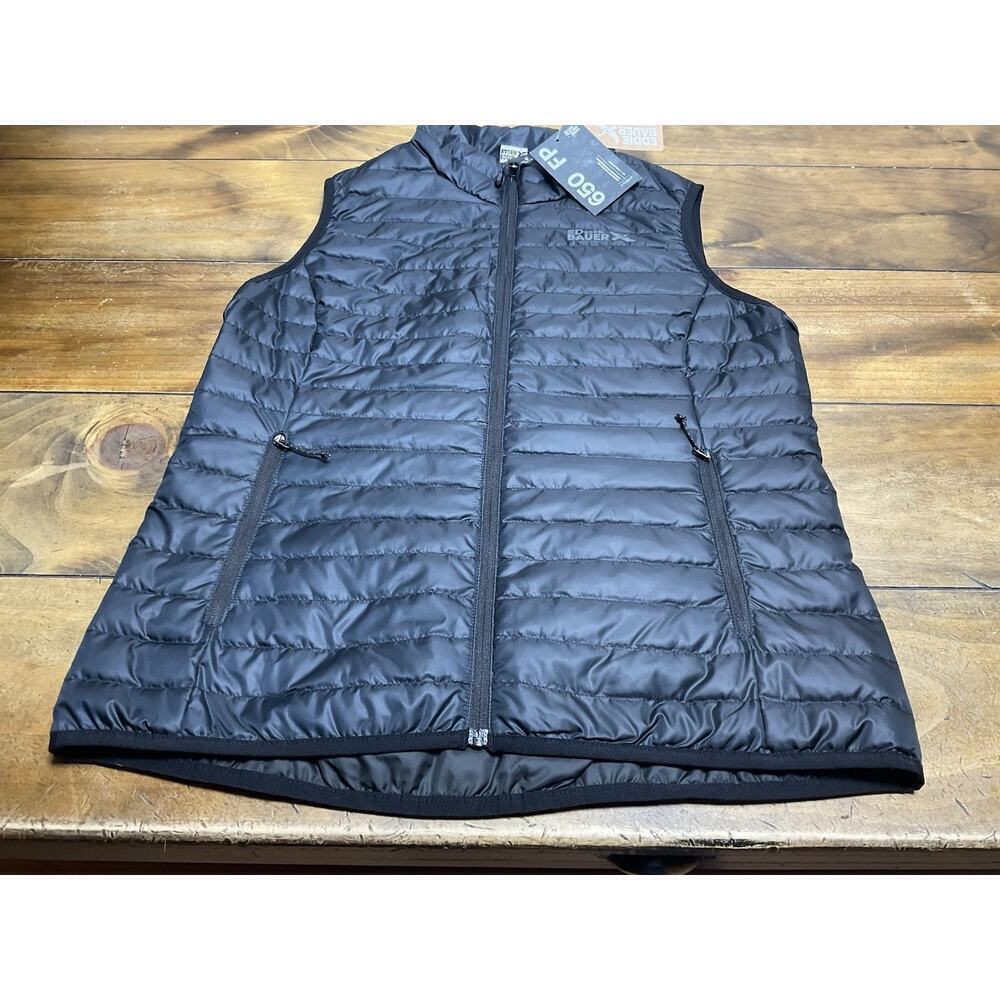 Eddie Bauer Puffer Vest Mens Medium Microlight 650 Goose Down Black NWT